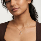 Gold Oval Drop CZ Pendant