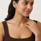 Gold Oval Drop CZ Pendant