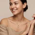 Gold Oval Drop CZ Pendant