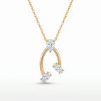 Gold Oval Drop CZ Pendant