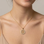 Gold Chain Link CZ Statement Pendant