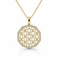 Gold Chain Link CZ Statement Pendant