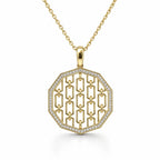 Gold Chain Link CZ Statement Pendant