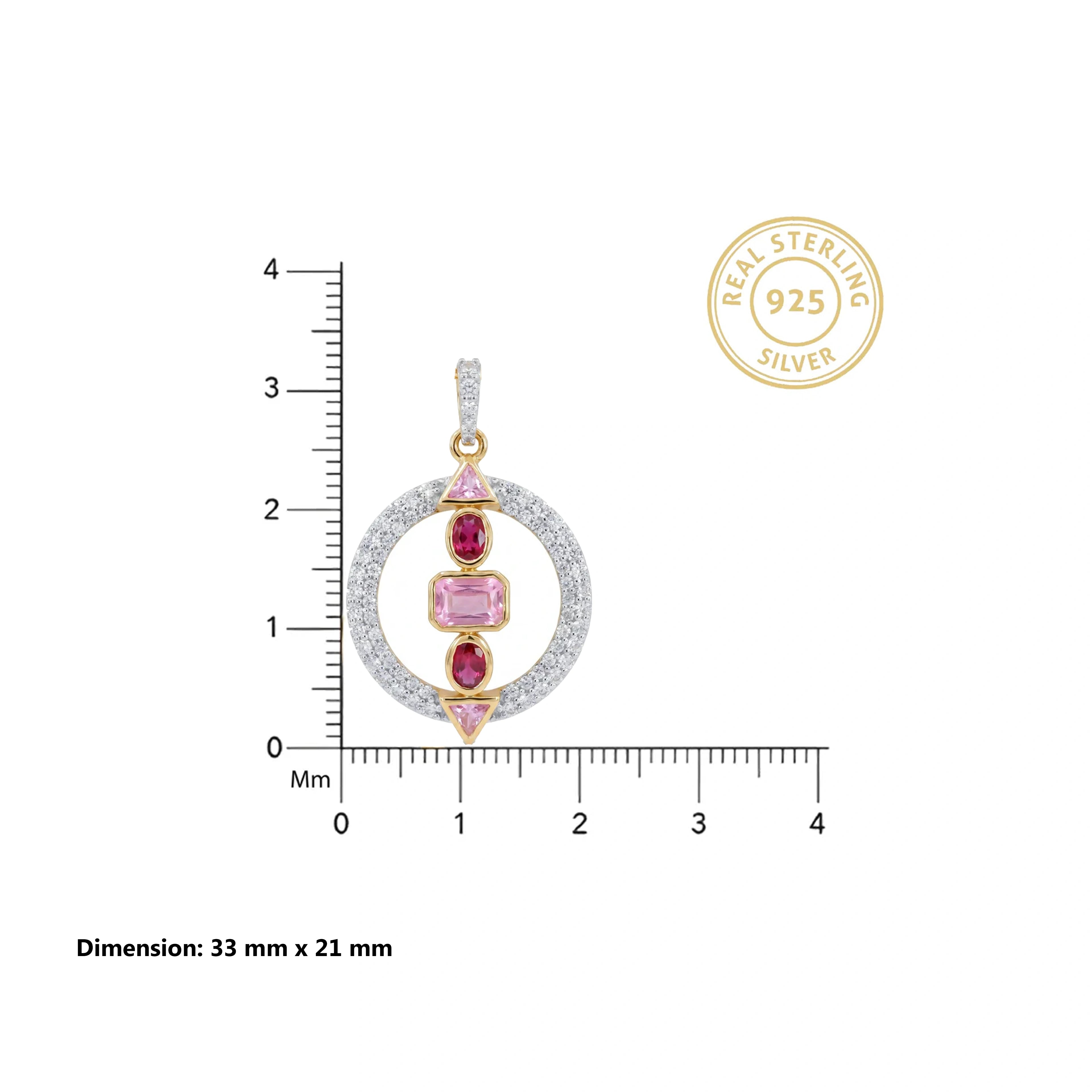 Gold Mosaic Halo Pendant