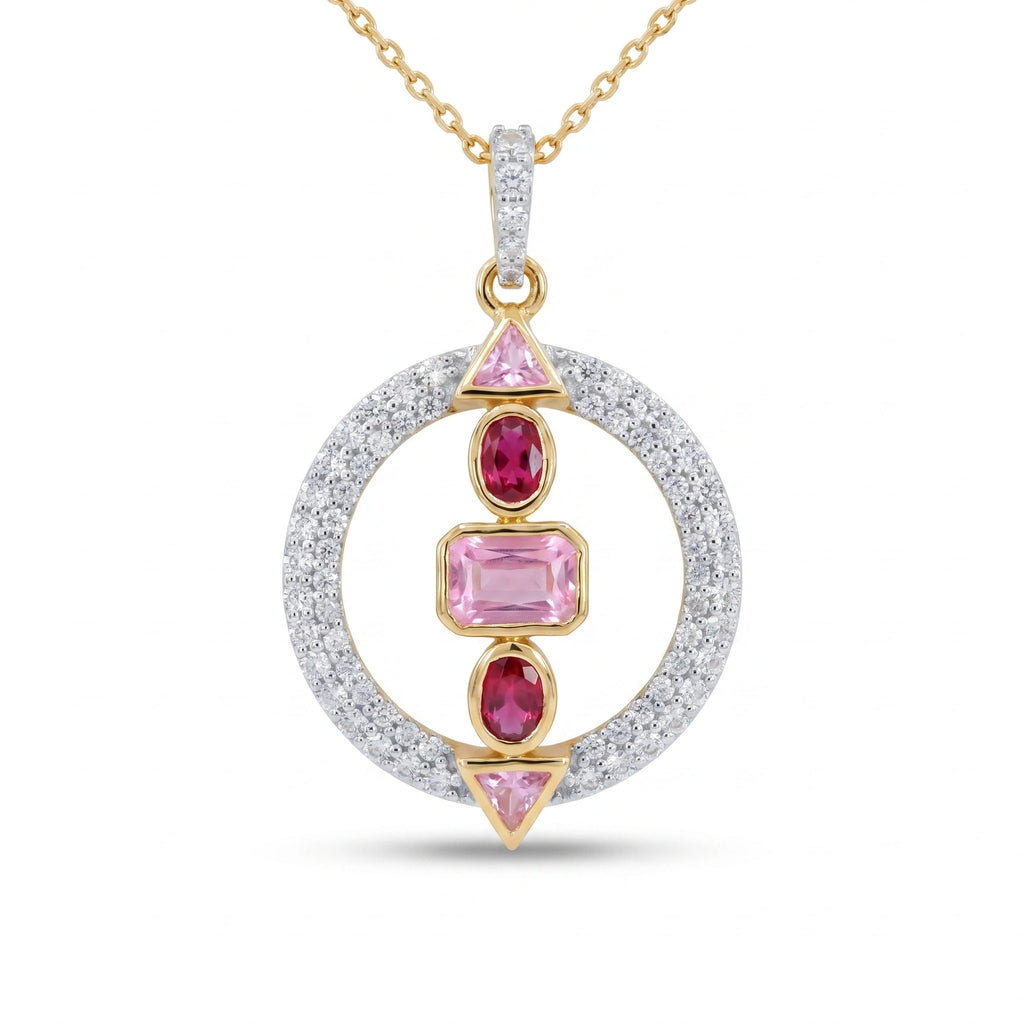 Gold Mosaic Halo Pendant