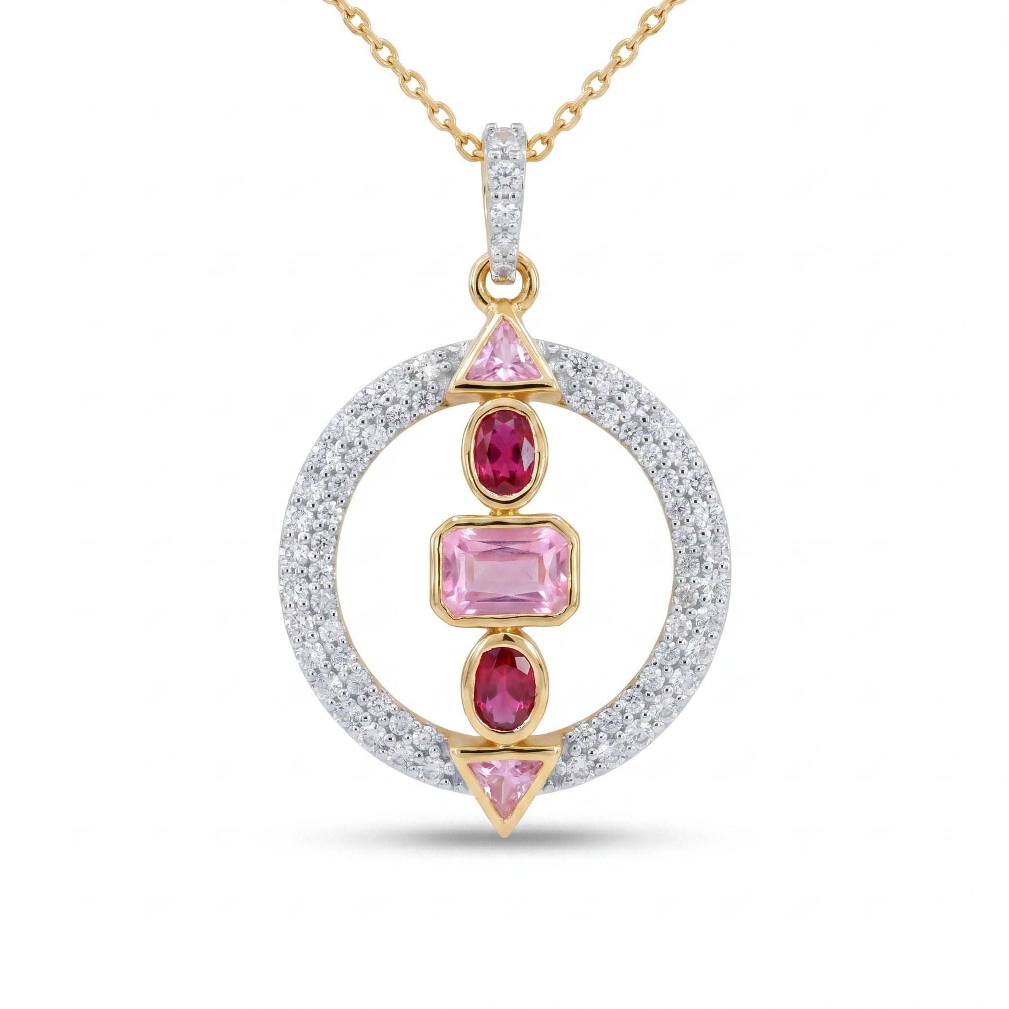 Gold Mosaic Halo Pendant