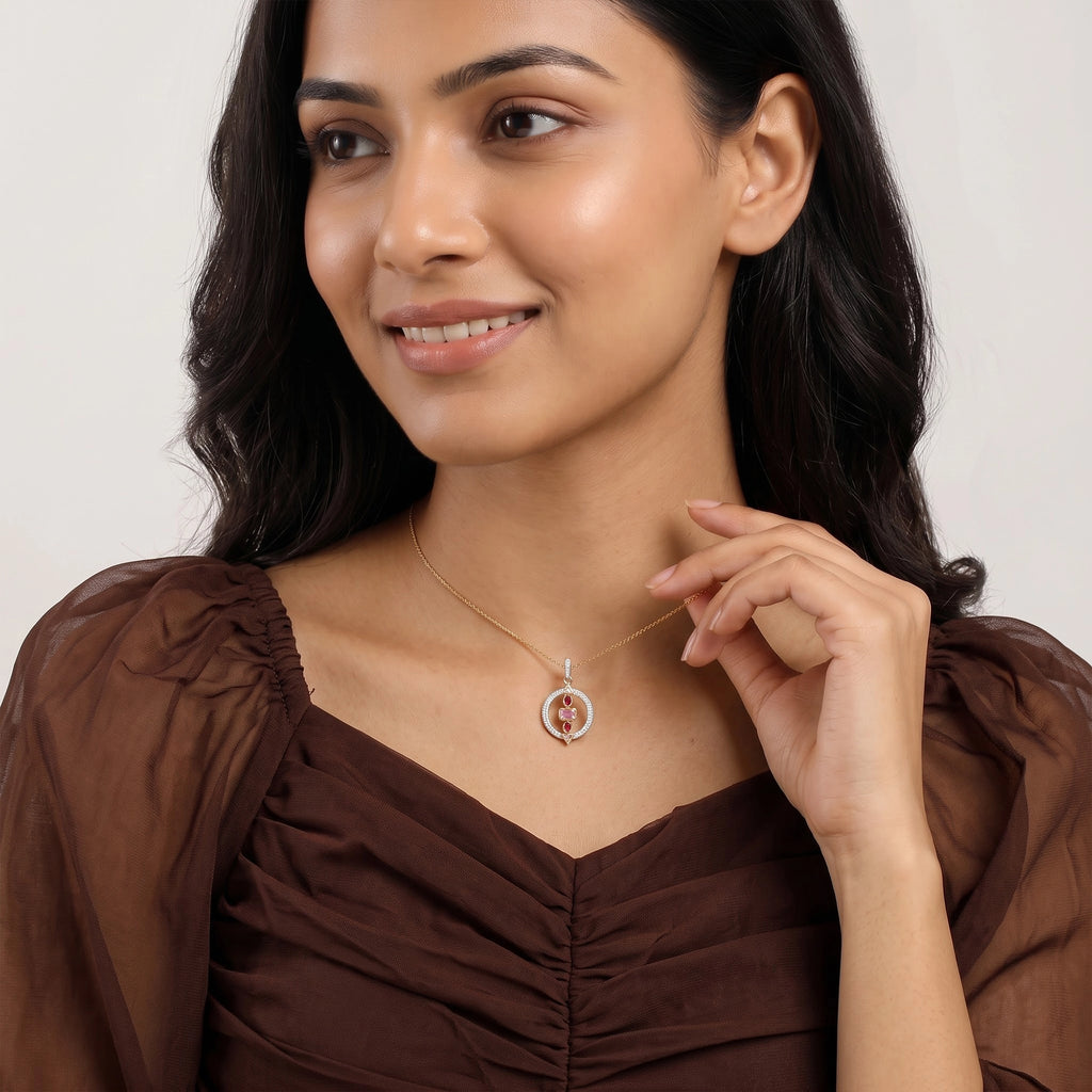Gold Mosaic Halo Pendant