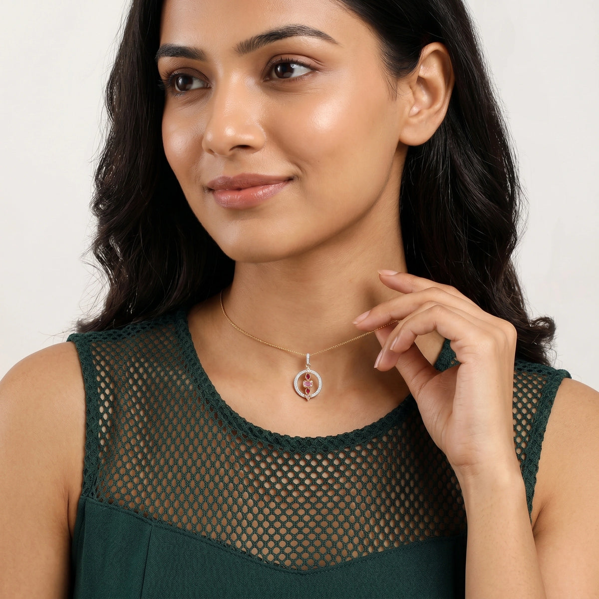 Gold Mosaic Halo Pendant