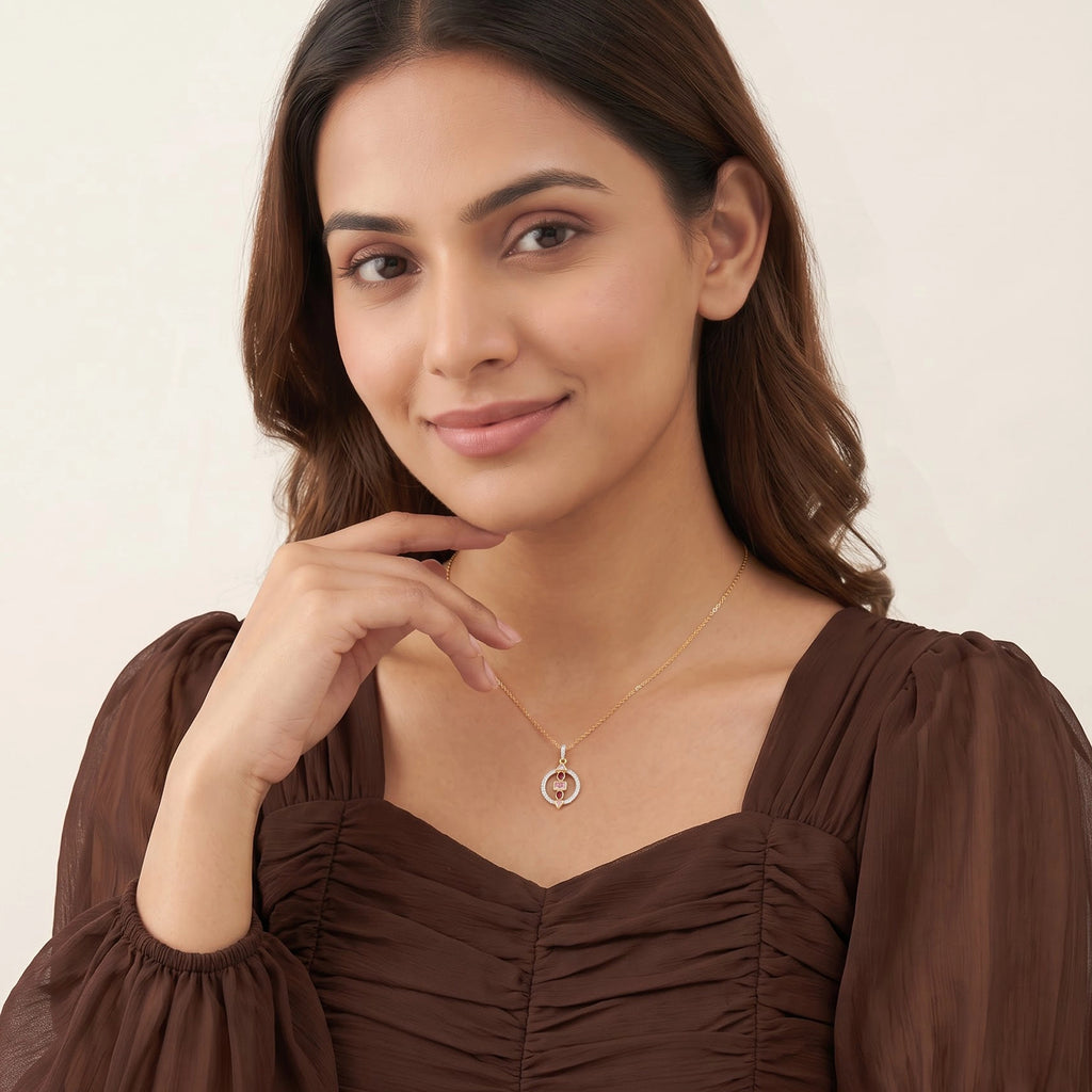 Gold Mosaic Halo Pendant