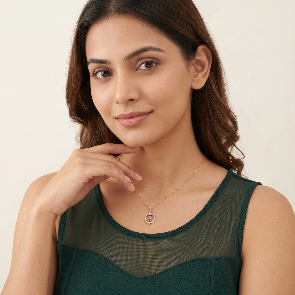 Gold Mosaic Halo Pendant