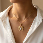 Gold Leaf Drop Pendant Necklace