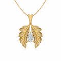 Gold Leaf Drop Pendant Necklace