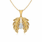 Gold Leaf Drop Pendant Necklace