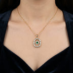 Gold Emerald Orbit Pendant