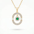 Gold Emerald Orbit Pendant