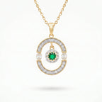 Gold Emerald Orbit Pendant