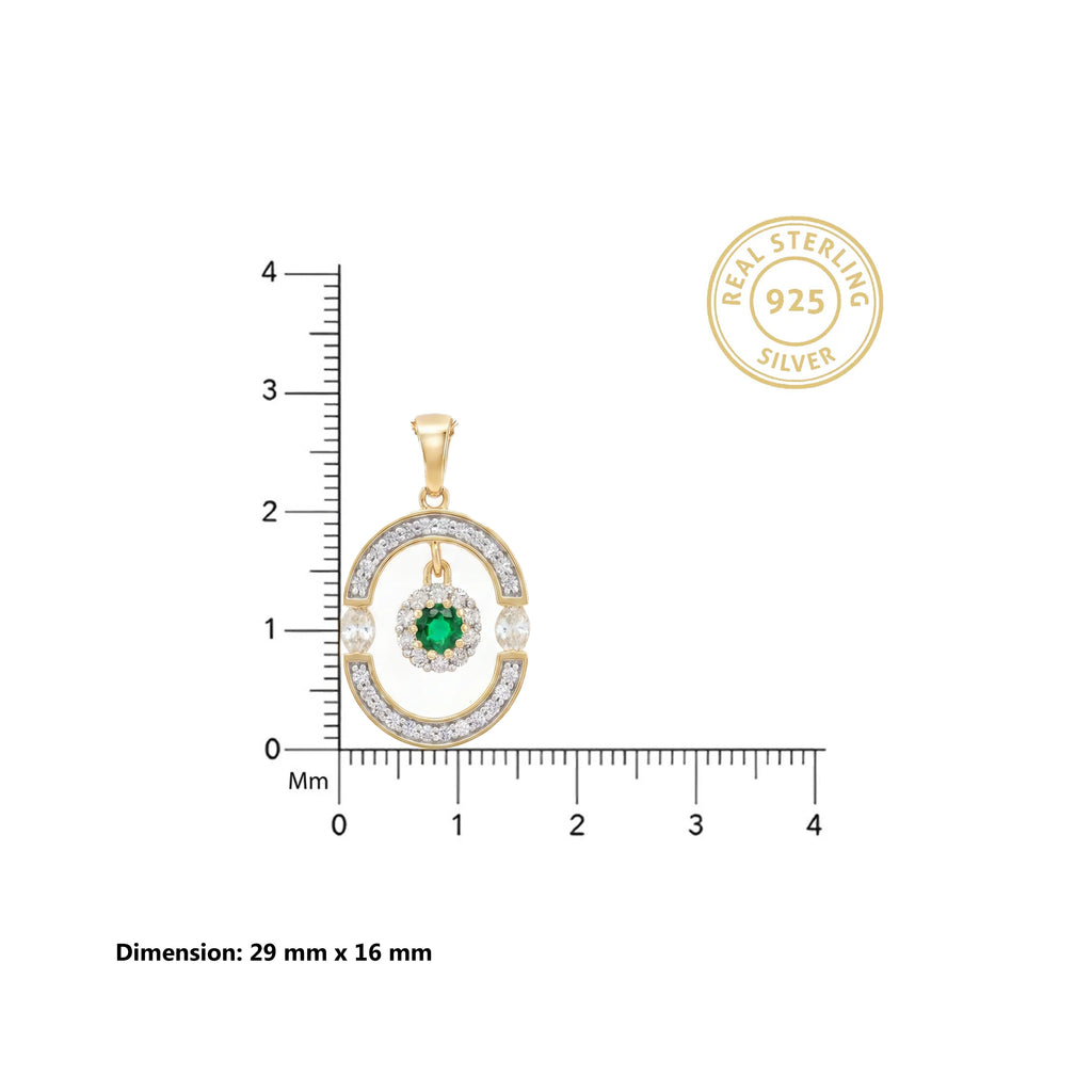 Gold Emerald Orbit Pendant