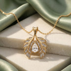Gold Leaf Drop Pendant Necklace