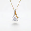 Gold Flow Solitaire Pendant