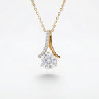 Gold Flow Solitaire Pendant