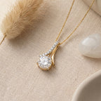 Gold Flow Solitaire Pendant