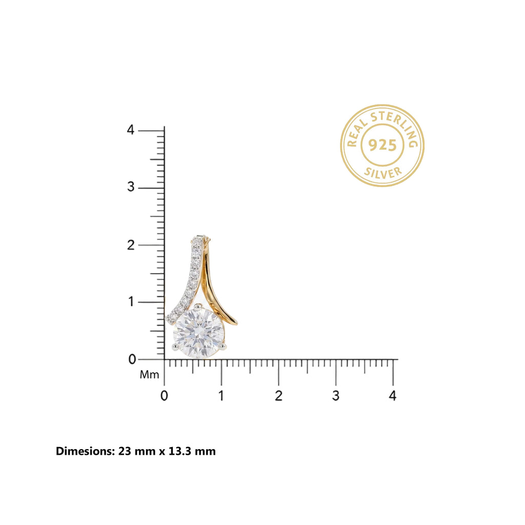 Gold Flow Solitaire Pendant