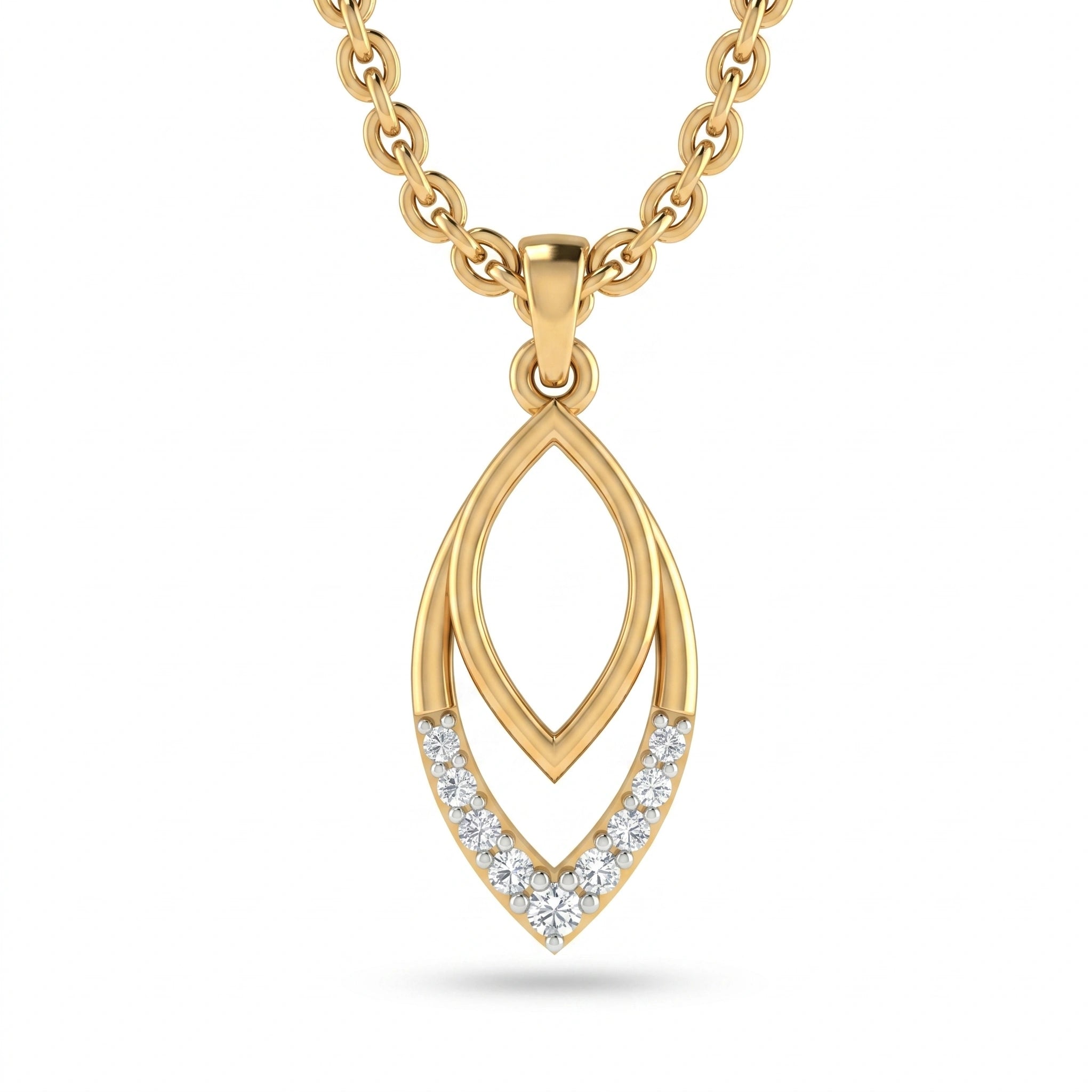 Gold Marquise Cascade Pendant