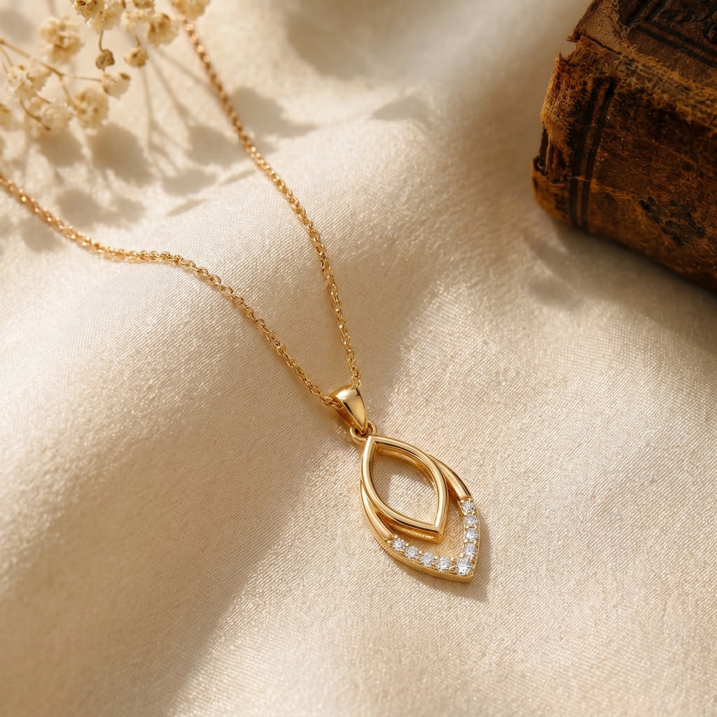 Gold Marquise Cascade Pendant