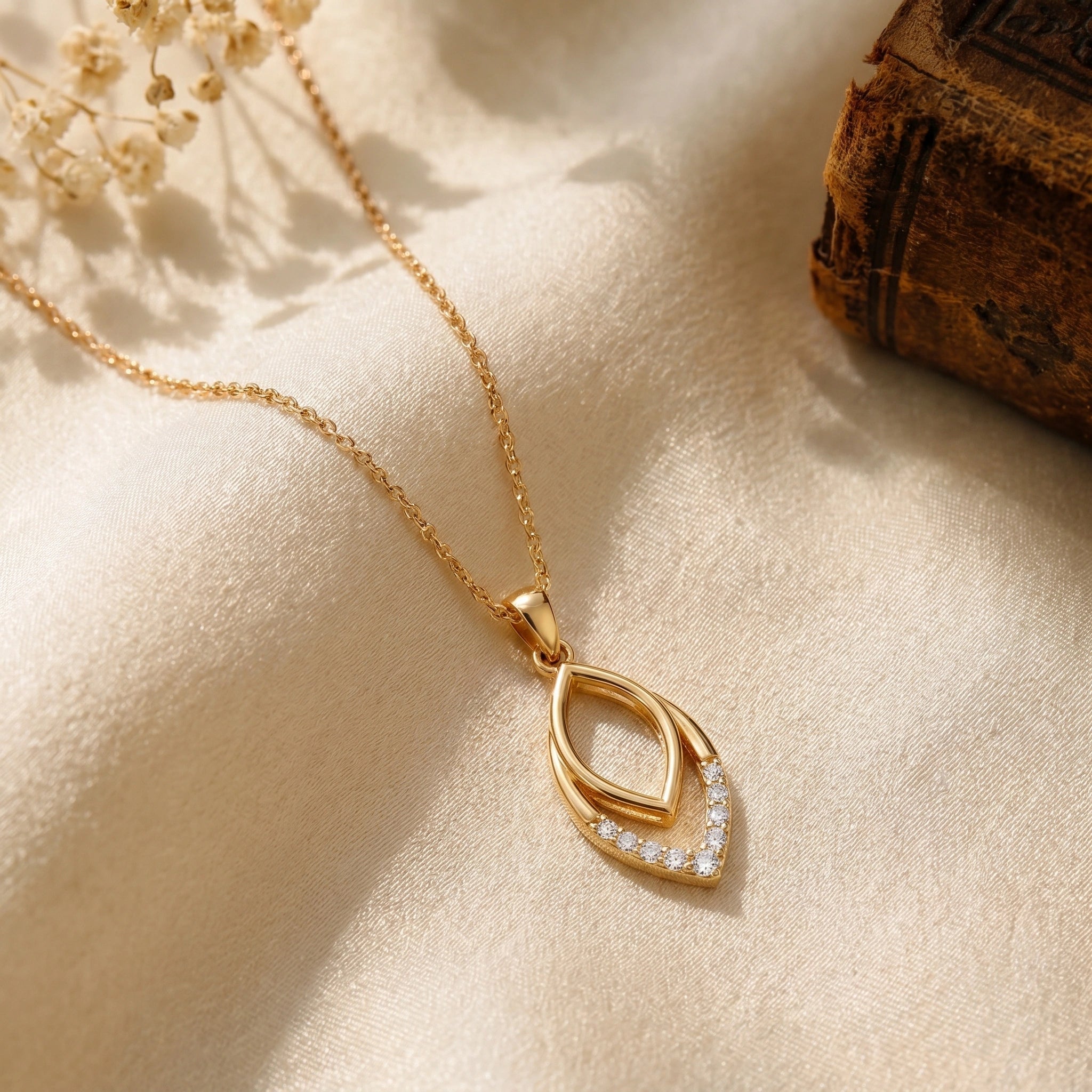 Gold Marquise Cascade Pendant
