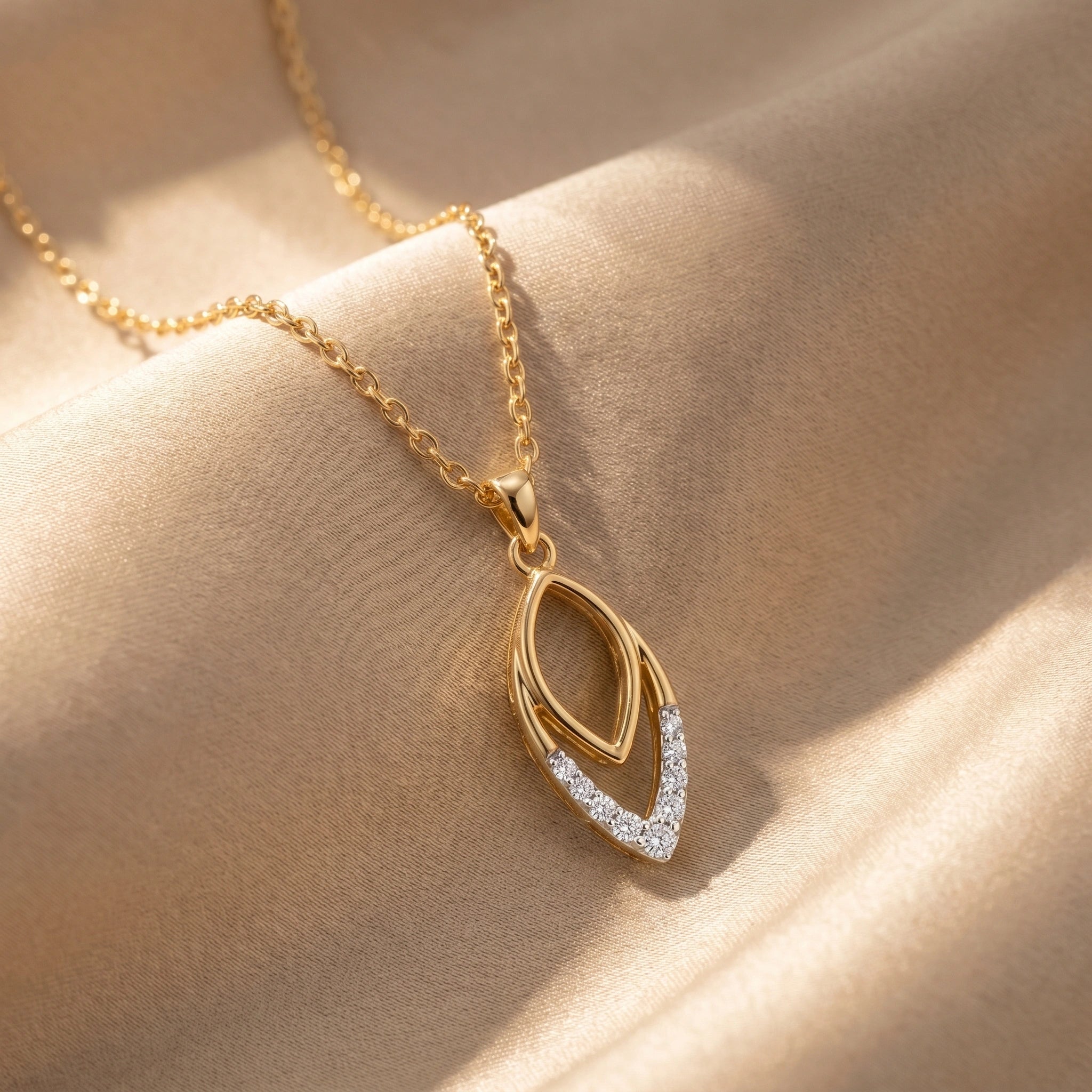 Gold Marquise Cascade Pendant