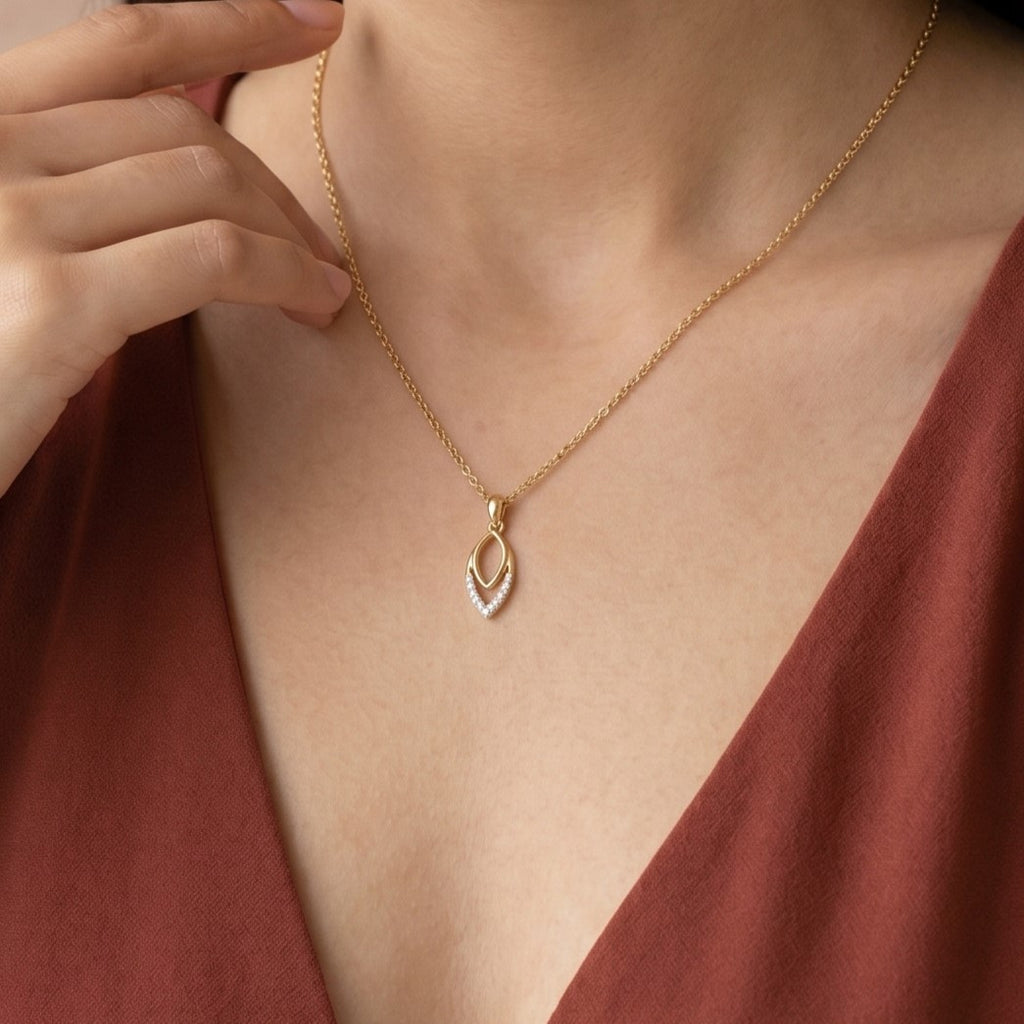 Gold Marquise Cascade Pendant
