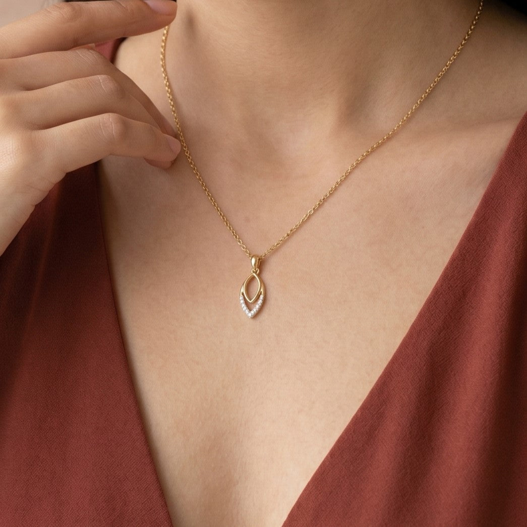 Gold Marquise Cascade Pendant