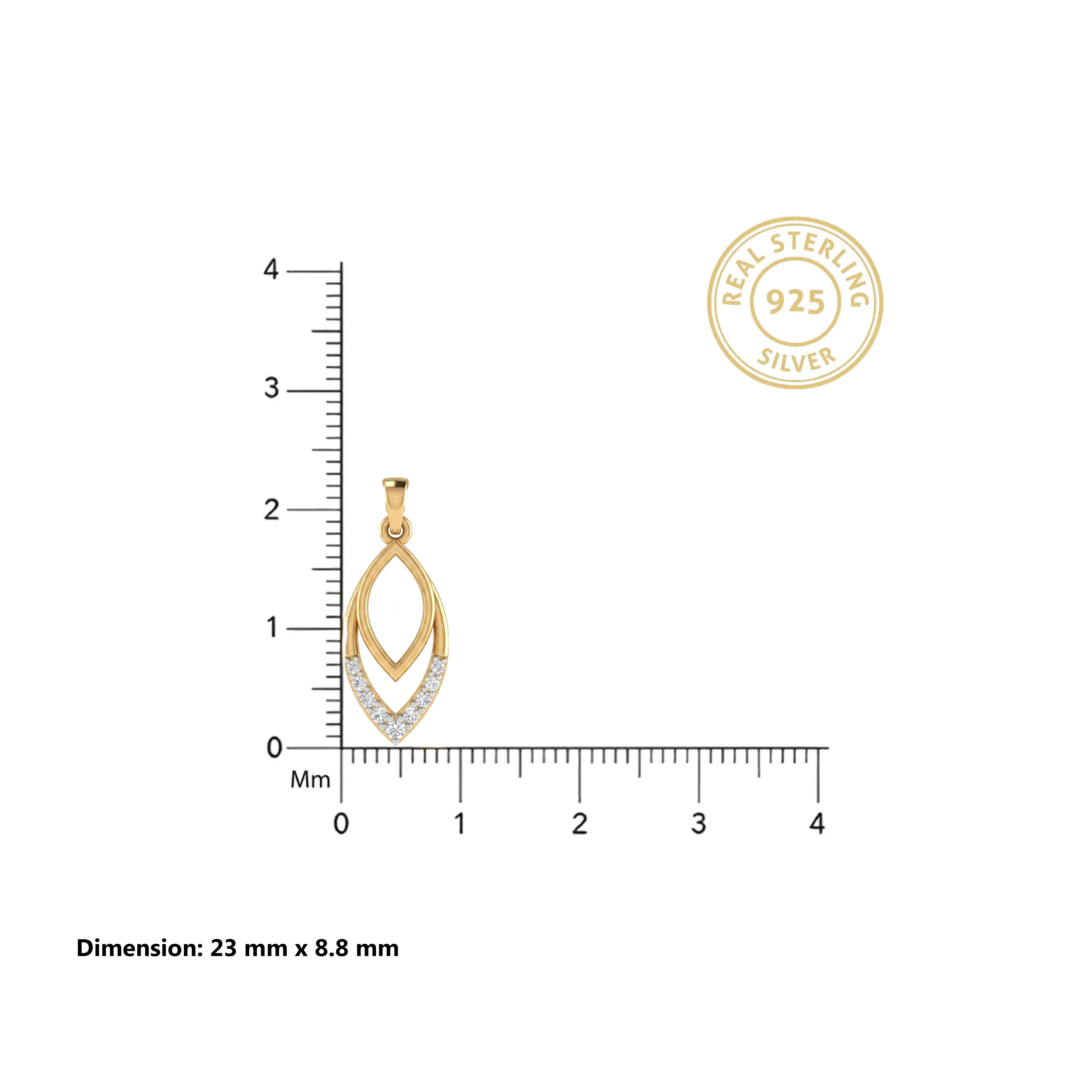 Gold Marquise Cascade Pendant