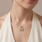 Gold Leaf Drop Pendant Necklace