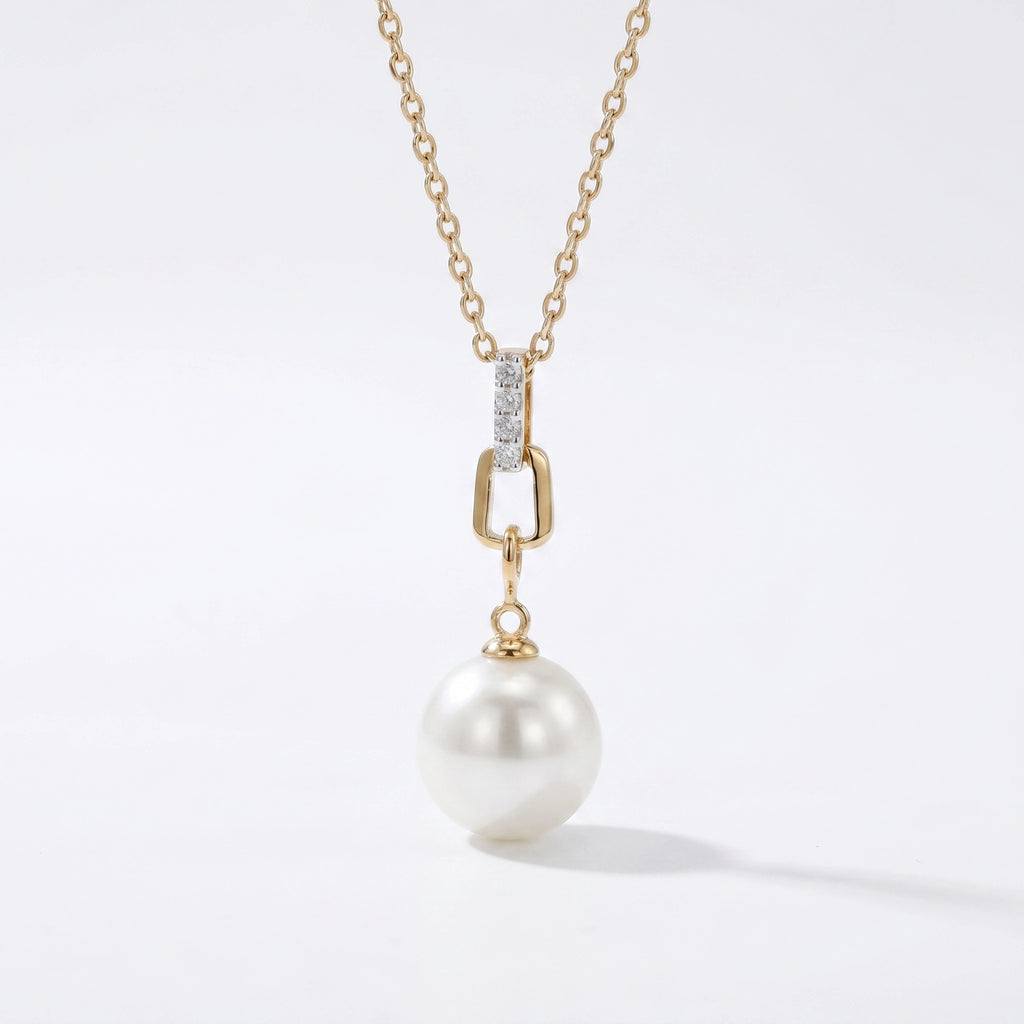 Gold Pearl Link Pendant