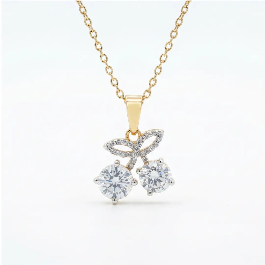 Gold Cherry Sparkle Pendant