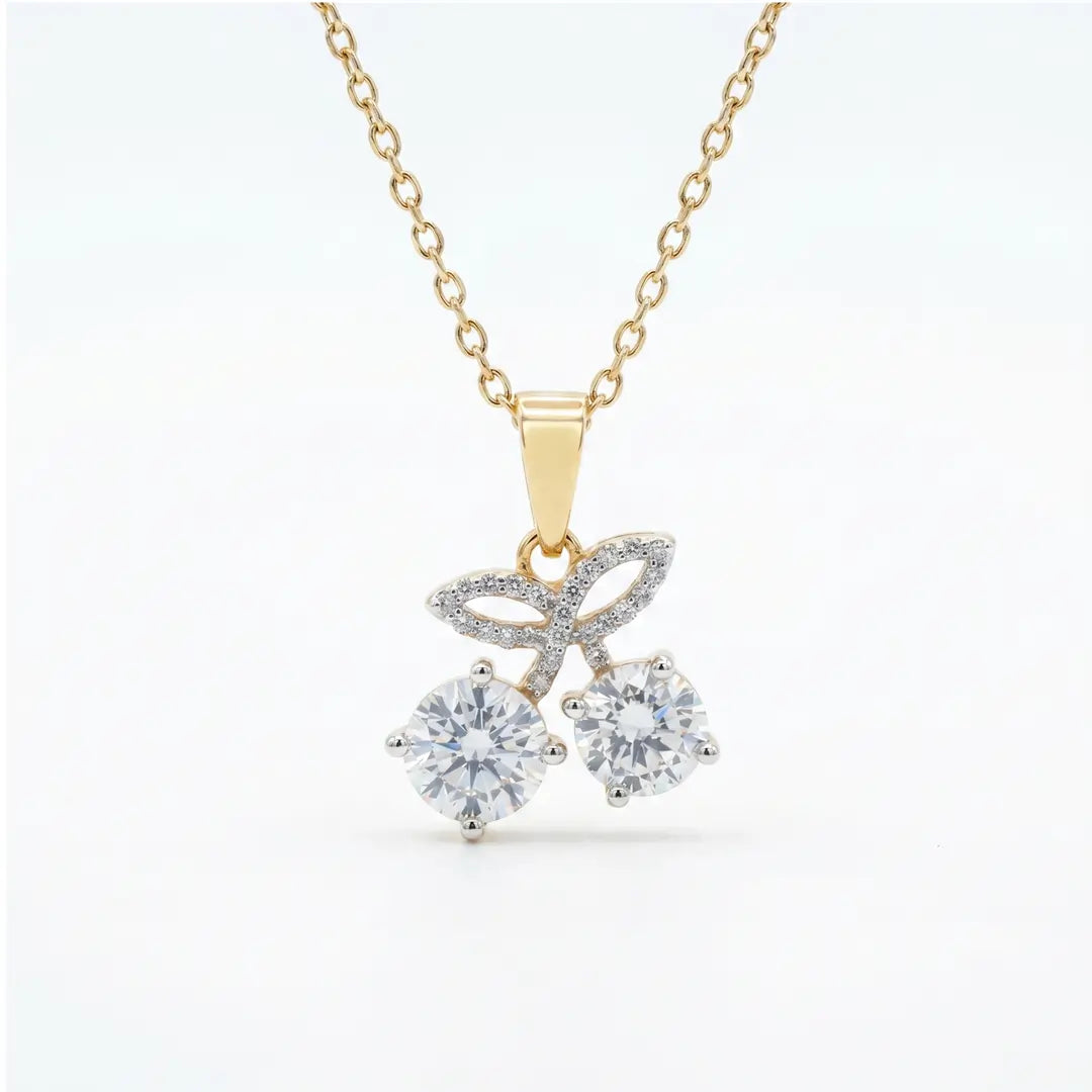 Gold Cherry Sparkle Pendant