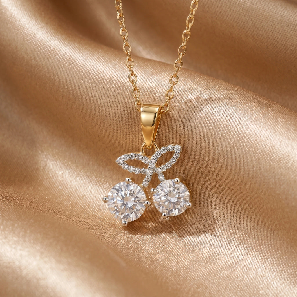 Gold Cherry Sparkle Pendant
