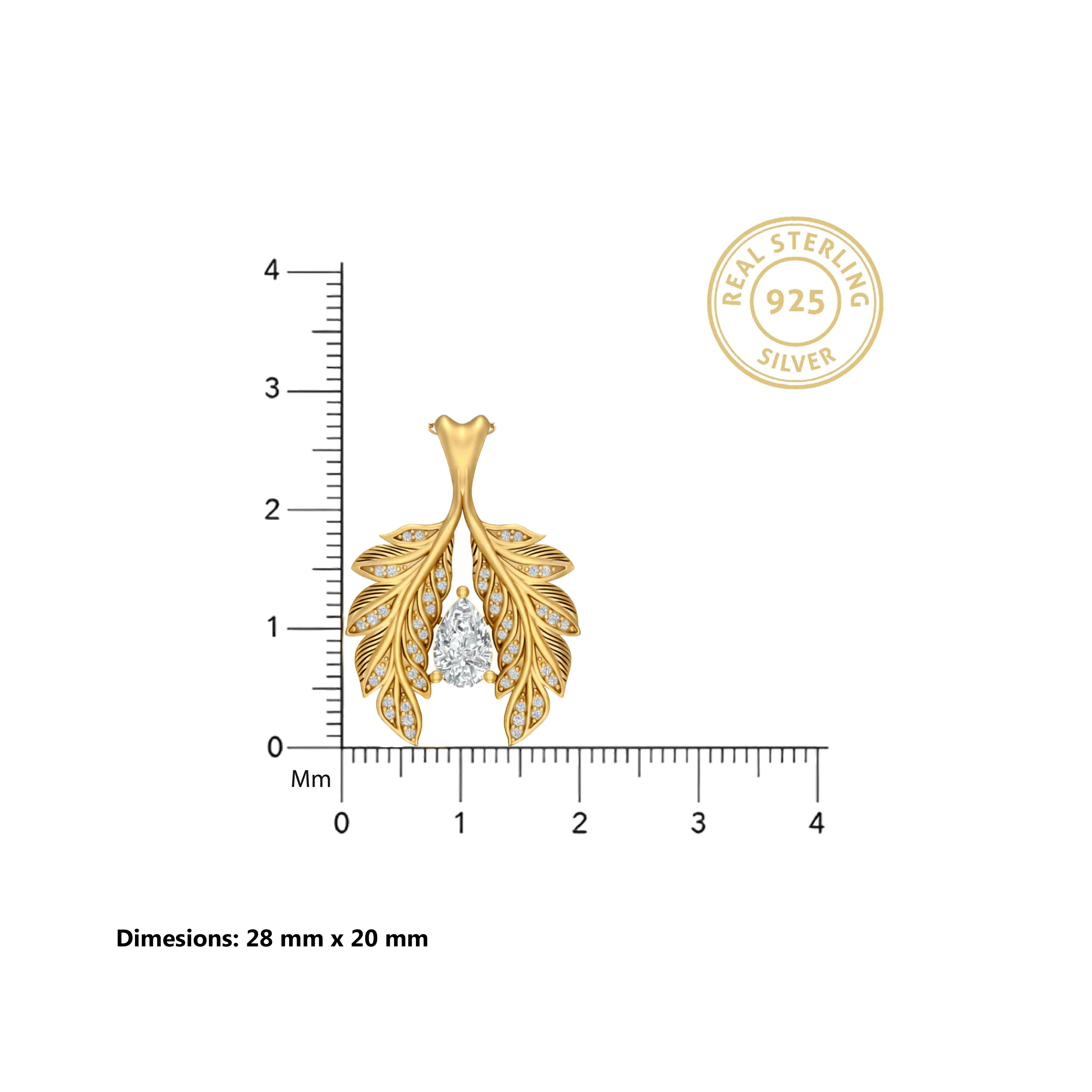 Gold Leaf Drop Pendant Necklace