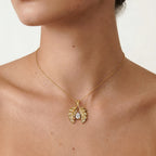 Gold Leaf Drop Pendant Necklace