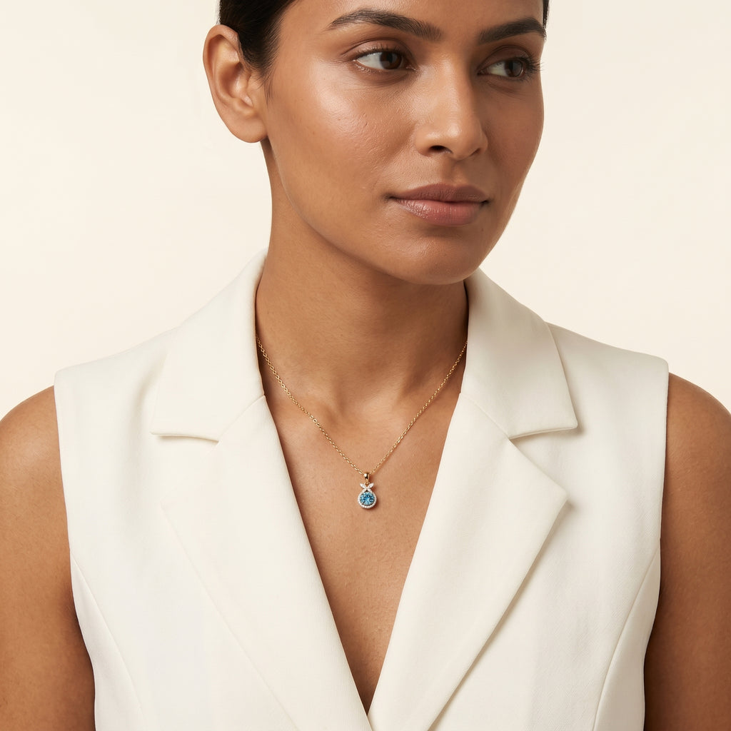 Gold Azure Bloom Pendant