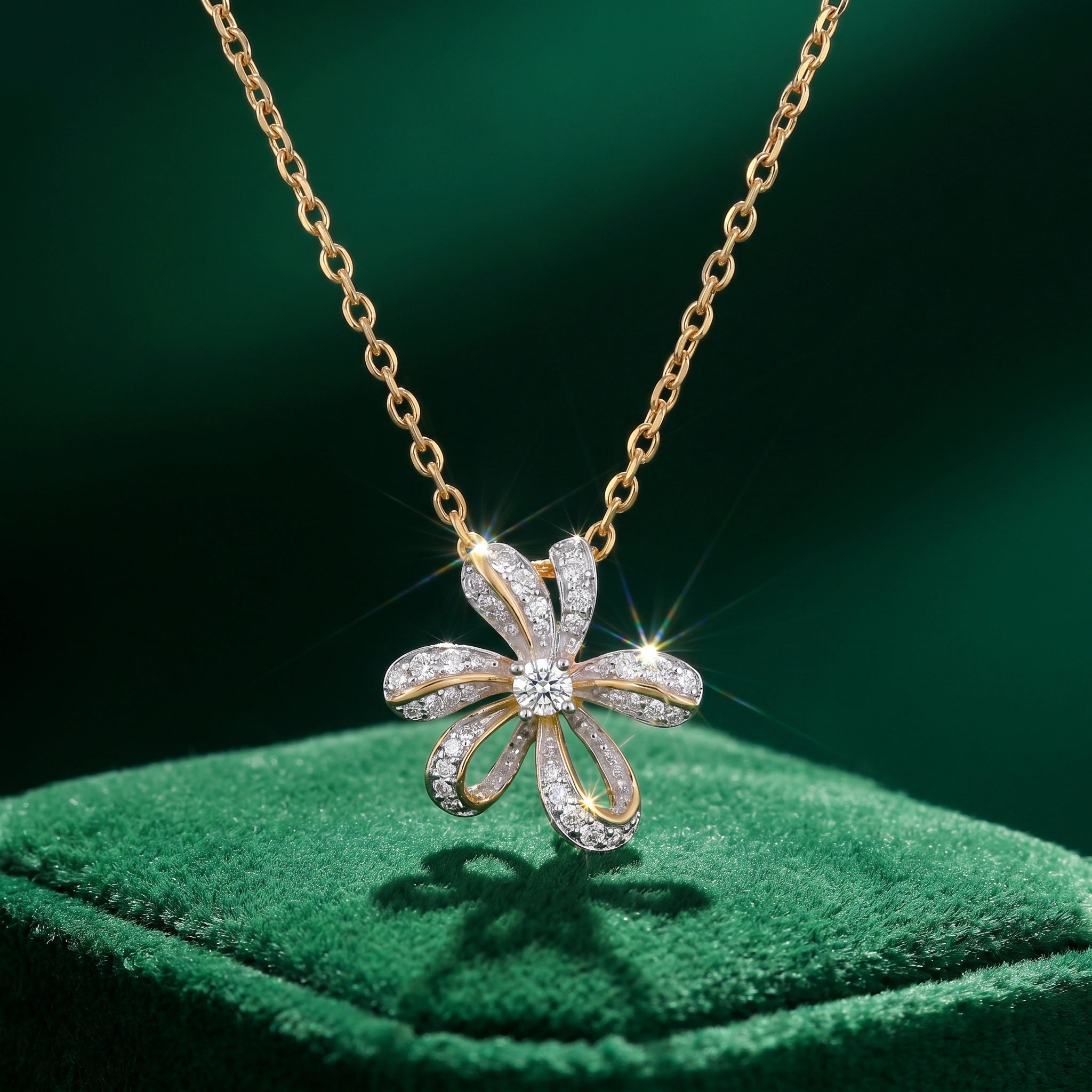 Gold Bloom Flower Pendant
