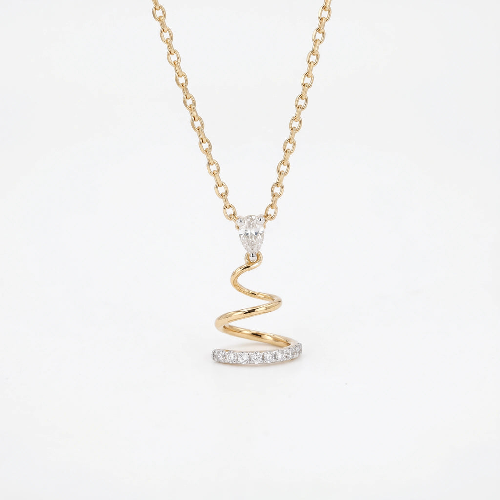 Gold Spiral Drop Pendant