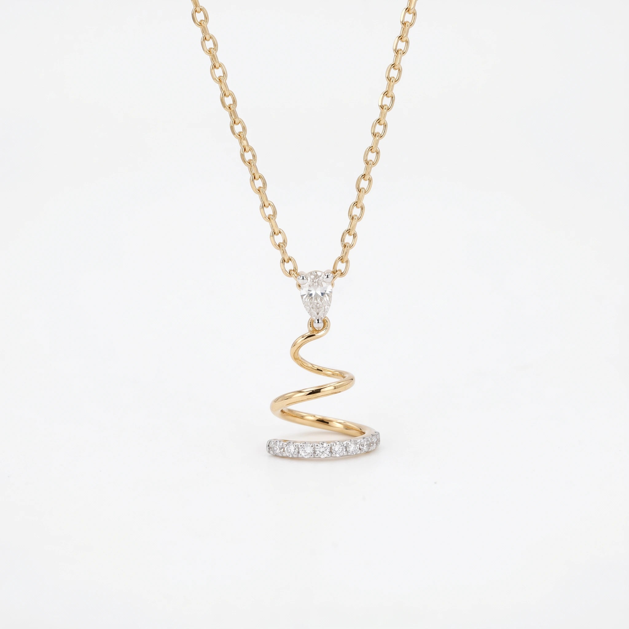 Gold Spiral Drop Pendant
