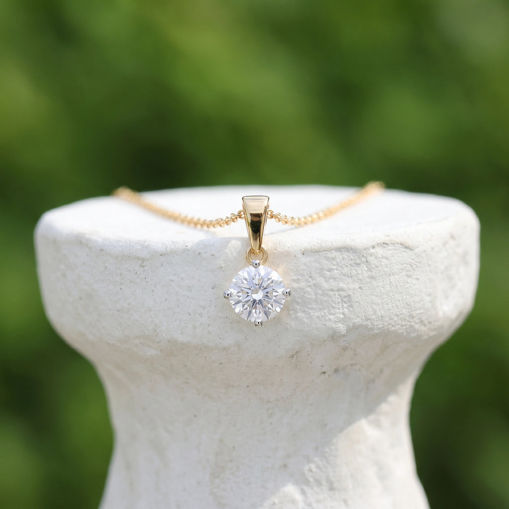 Gold Classic Solitaire Pendant