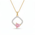 Gold Pink Heart Halo Pendant