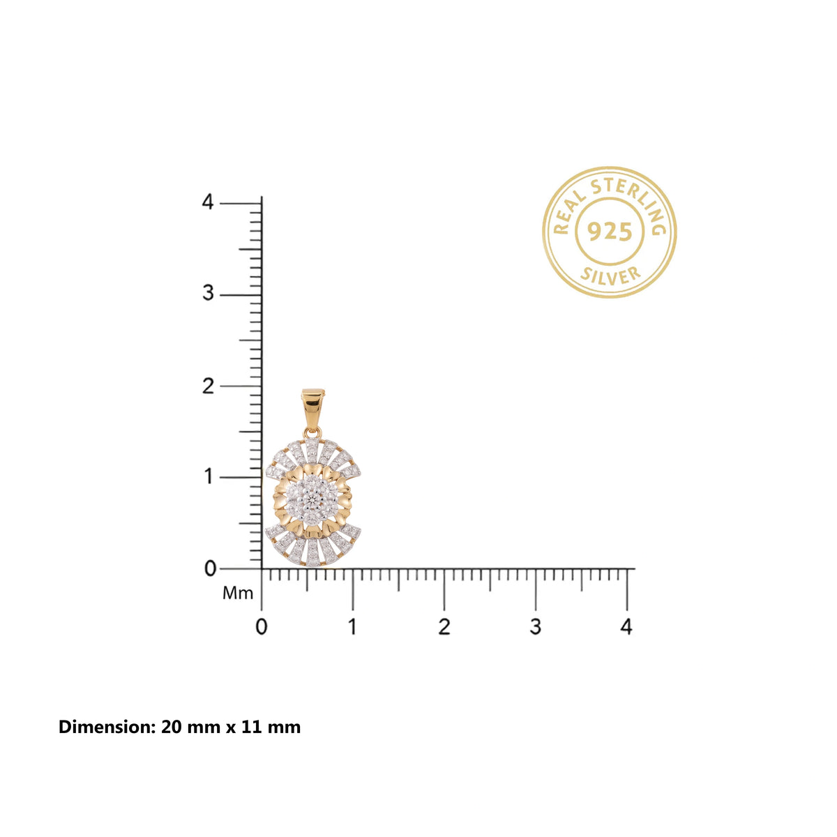 Gold Sunburst Cluster Pendant