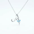 Silver Floral Initial Pendant