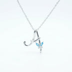 Silver Floral Initial Pendant