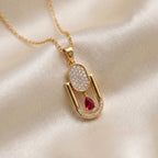 Ruby Glow 18KT Gold Plated Pendant